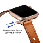 Cinturino di ricambio per cinturino in pelle stile coppia da 14 mm per Apple Watch Series, 7 41mm / 6 & SE & 5 & 4 40mm / 3 & 2 & 1 38mm, 7 45mm / 6 & SE & 5 & 4 44mm / 3 & 2 & 1 42mm