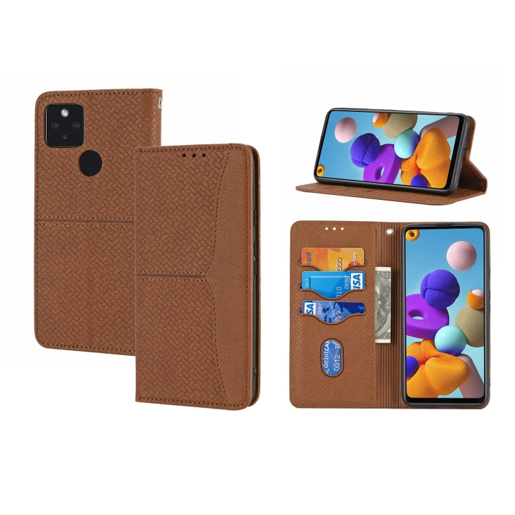 Custodia in pelle PU con cuciture orizzontali magnetiche con cuciture a trama intrecciata con supporto e slot per carte e portafoglio e cordino, For Google Pixel 5a 5G, For Google Pixel 6, For Google Pixel 6 Pro