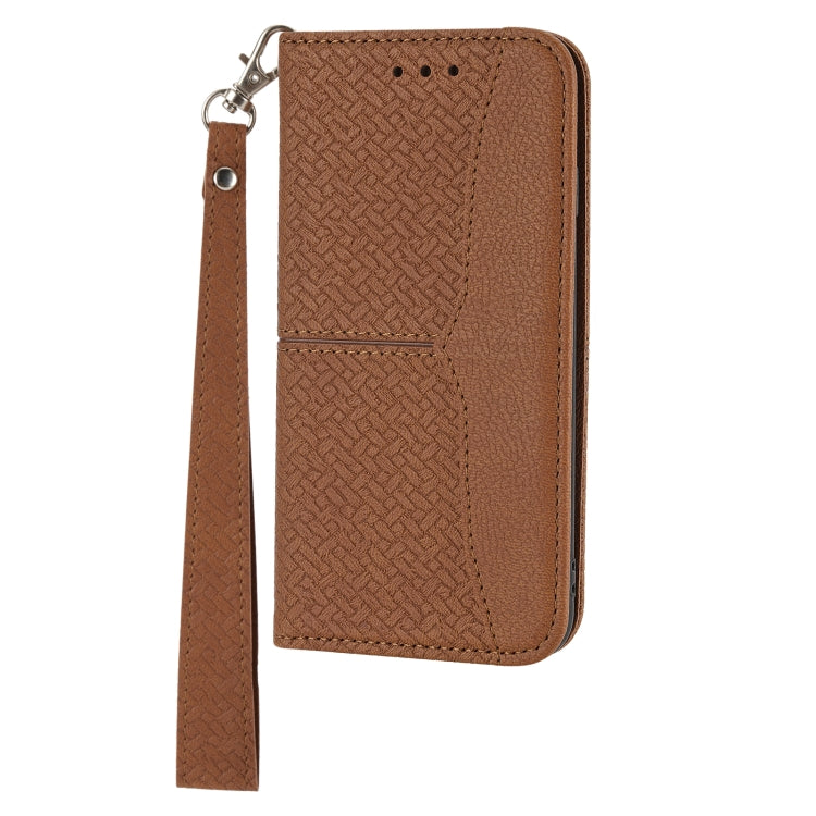 Custodia in pelle PU con cuciture orizzontali magnetiche con cuciture a trama intrecciata con supporto e slot per carte e portafoglio e cordino, For Honor 50 SE