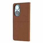 Custodia in pelle PU con cuciture orizzontali magnetiche con cuciture a trama intrecciata con supporto e slot per carte e portafoglio e cordino, For Honor 50 SE
