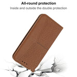 Custodia in pelle PU con cuciture orizzontali magnetiche con cuciture a trama intrecciata con supporto e slot per carte e portafoglio e cordino, For Honor 50 SE