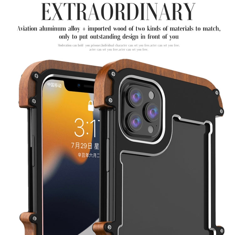 Custodia protettiva metallo e legno per iPhone 13