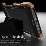 Custodia protettiva metallo e legno per iPhone 13