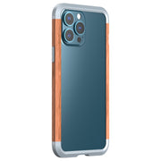 Custodia protettiva antiurto in ferro + legno R-JUST, For iPhone 13 mini, For iPhone 13, For iPhone 13 Pro, For iPhone 13 Pro Max