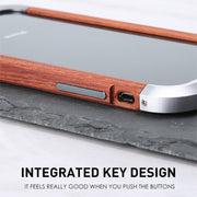 Custodia protettiva antiurto in ferro + legno R-JUST, For iPhone 13 mini, For iPhone 13, For iPhone 13 Pro, For iPhone 13 Pro Max