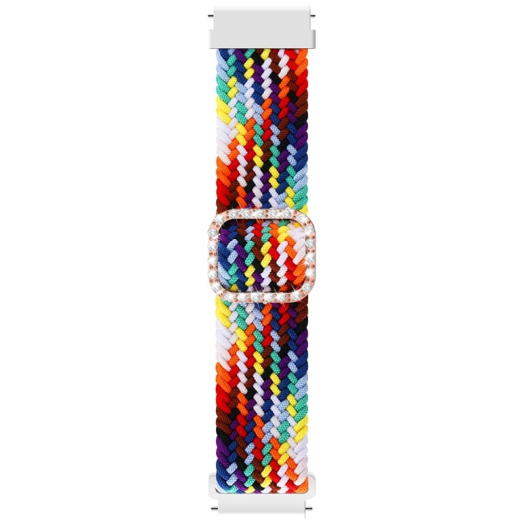 Cinturino di ricambio per cinturino di ricambio con fibbia a diamante elastico intrecciato regolabile universale, For Garmin Venu 2/Samsung Gear S3 22mm
