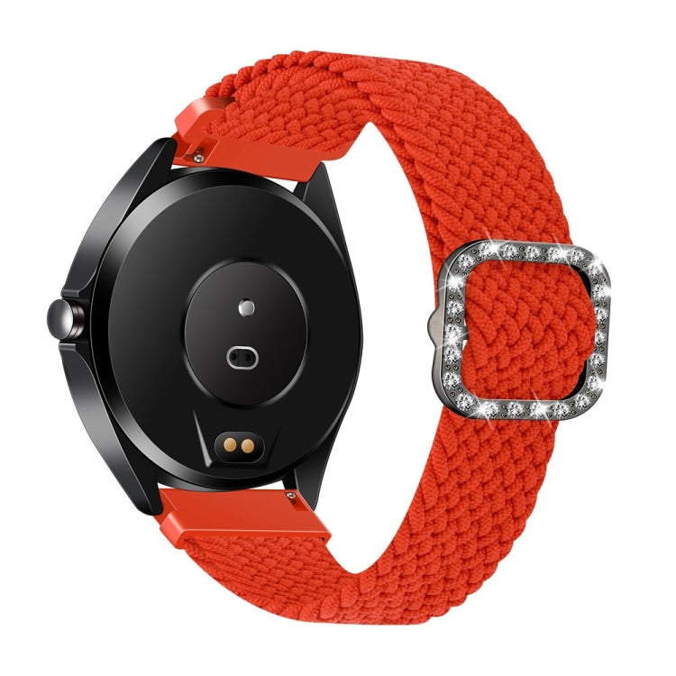 Cinturino di ricambio per cinturino di ricambio con fibbia a diamante elastico intrecciato regolabile universale, For Garmin Venu 2/Samsung Gear S3 22mm