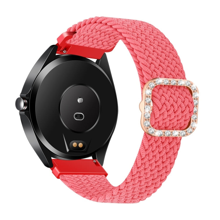 Cinturino di ricambio per cinturino di ricambio con fibbia a diamante elastico intrecciato regolabile universale, For Garmin Venu 2/Samsung Gear S3 22mm