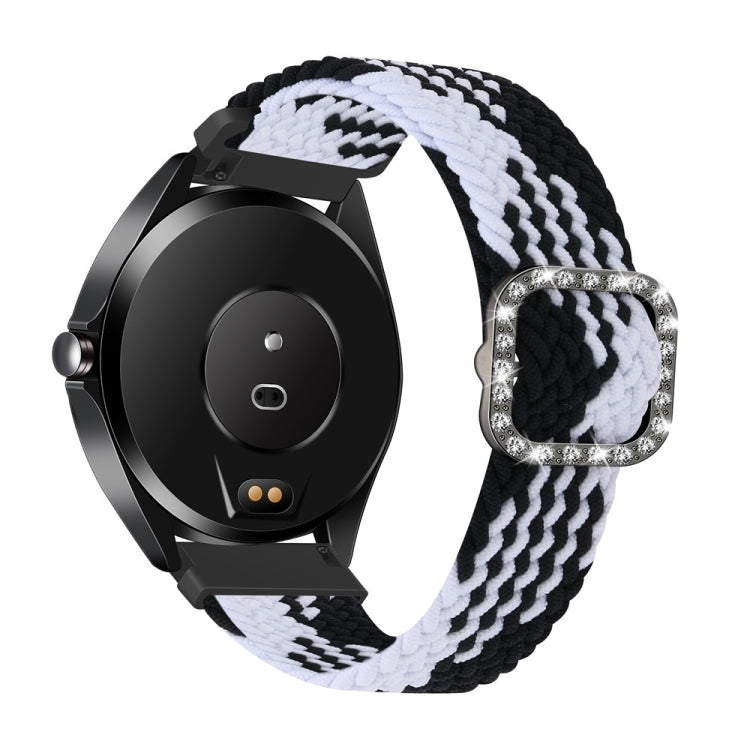 Cinturino di ricambio per cinturino di ricambio con fibbia a diamante elastico intrecciato regolabile universale, For Garmin Venu 2/Samsung Gear S3 22mm