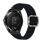 Cinturino di ricambio per cinturino di ricambio con fibbia a diamante elastico intrecciato regolabile universale, For Garmin Venu 2/Samsung Gear S3 22mm