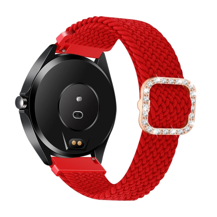 Cinturino di ricambio per cinturino di ricambio con fibbia a diamante elastico intrecciato regolabile universale, For Garmin Venu 2/Samsung Gear S3 22mm