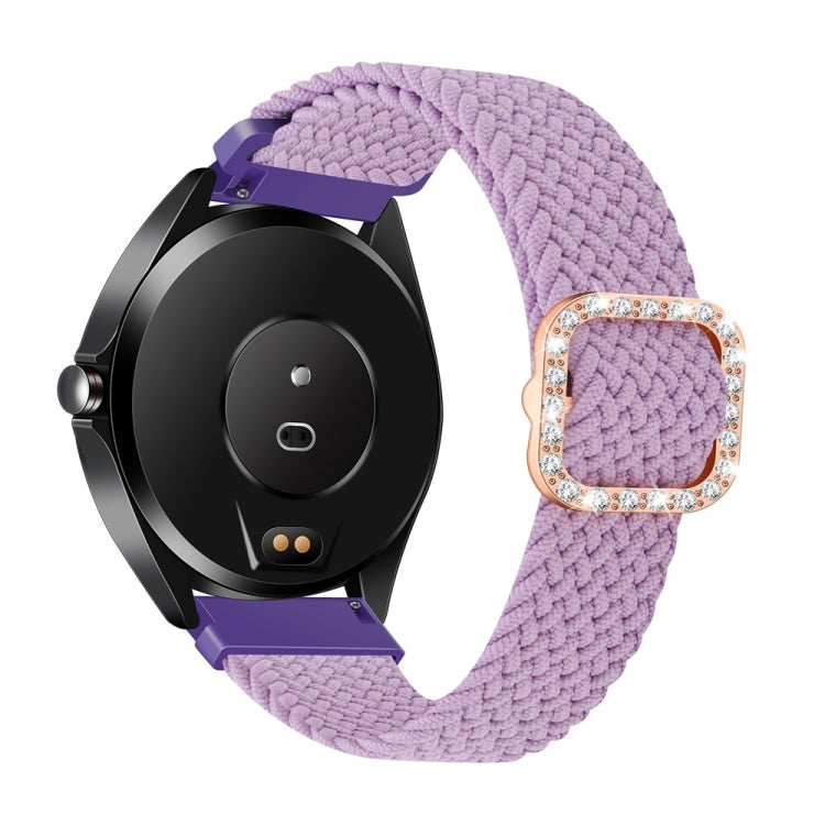 Cinturino di ricambio per cinturino di ricambio con fibbia a diamante elastico intrecciato regolabile universale, For Garmin Venu 2/Samsung Gear S3 22mm