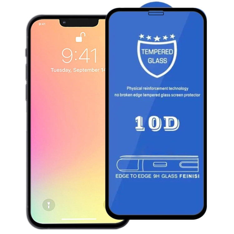 Proteggi schermo in vetro temperato a schermo intero 9H 10D, For iPhone 13 mini  (Black) (1 PC), For iPhone 13 / 13 Pro  (Black) (1 PC), For iPhone 14 Plus / 13 Pro Max (Black) (1 PC)