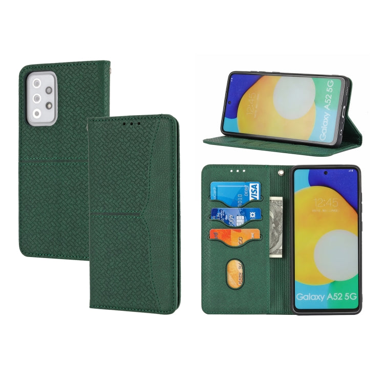Custodia in pelle PU con cuciture orizzontali magnetiche con cuciture a trama intrecciata con supporto e slot per carte e portafoglio e cordino, For Samsung Galaxy A52 4G / 5G, For Samsung Galaxy S20 FE, For Samsung Galaxy A02s 164mm                   ...