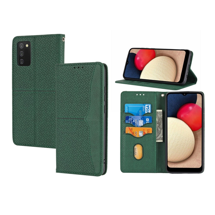 Custodia in pelle PU con cuciture orizzontali magnetiche con cuciture a trama intrecciata con supporto e slot per carte e portafoglio e cordino, For Samsung Galaxy A03s 164mm, For Samsung Galaxy A12 5G, For Samsung Galaxy A22 4G, For Samsung Galaxy A22 5G