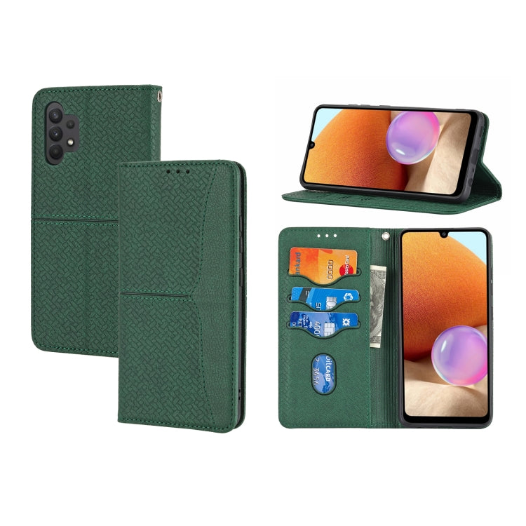 Custodia in pelle PU con cuciture orizzontali magnetiche con cuciture a trama intrecciata con supporto e slot per carte e portafoglio e cordino, For Samsung Galaxy A32 4G, For Samsung Galaxy A32 5G, For Samsung Galaxy A42 5G, For Samsung Galaxy A51