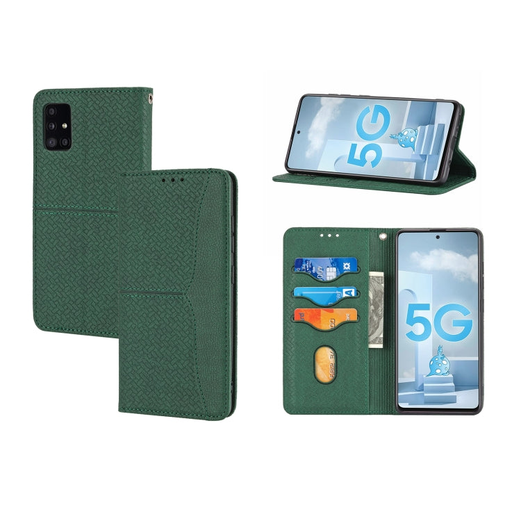 Custodia in pelle PU con cuciture orizzontali magnetiche con cuciture a trama intrecciata con supporto e slot per carte e portafoglio e cordino, For Samsung Galaxy A71, For Samsung Galaxy M32, For Samsung Galaxy S21 5G, For Samsung Galaxy S21 FE