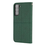 Custodia in pelle PU con cuciture orizzontali magnetiche con cuciture a trama intrecciata con supporto e slot per carte e portafoglio e cordino, For Samsung Galaxy S21+ 5G, For Samsung Galaxy S21 Ultra 5G