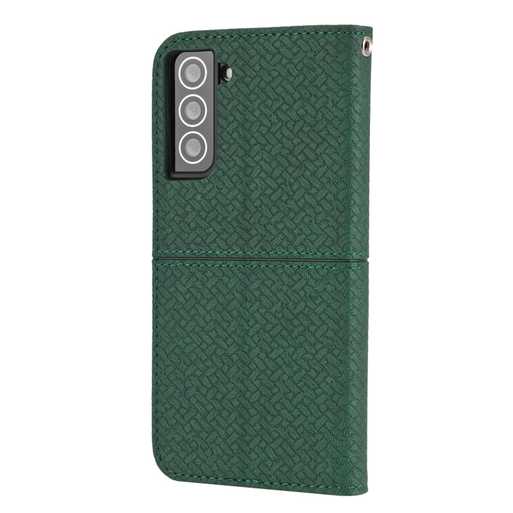 Custodia in pelle PU con cuciture orizzontali magnetiche con cuciture a trama intrecciata con supporto e slot per carte e portafoglio e cordino, For Samsung Galaxy S21+ 5G, For Samsung Galaxy S21 Ultra 5G