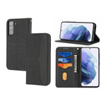 Custodia in pelle PU con cuciture orizzontali magnetiche con cuciture a trama intrecciata con supporto e slot per carte e portafoglio e cordino, For Samsung Galaxy S21+ 5G, For Samsung Galaxy S21 Ultra 5G