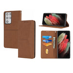 Custodia in pelle PU con cuciture orizzontali magnetiche con cuciture a trama intrecciata con supporto e slot per carte e portafoglio e cordino, For Samsung Galaxy S21+ 5G, For Samsung Galaxy S21 Ultra 5G