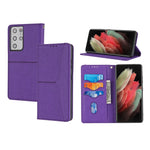 Custodia in pelle PU con cuciture orizzontali magnetiche con cuciture a trama intrecciata con supporto e slot per carte e portafoglio e cordino, For Samsung Galaxy S21+ 5G, For Samsung Galaxy S21 Ultra 5G