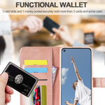 LC.IMEEKE Custodia in pelle a vibrazione orizzontale con struttura in vitello con supporto, slot per schede e portafoglio, For OPPO A16