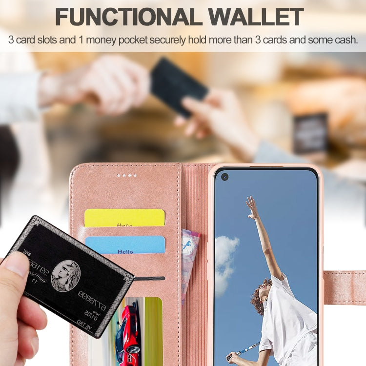 LC.IMEEKE Custodia in pelle a vibrazione orizzontale con struttura in vitello con supporto, slot per schede e portafoglio, For OPPO A16