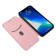 Struttura in fibra di carbonio Flip orizzontale magnetico Custodia in pelle TPU + PC + PU con slot per schede, For iPhone 13 Pro Max, For iPhone 13 Pro, For iPhone 13, For iPhone 13 mini