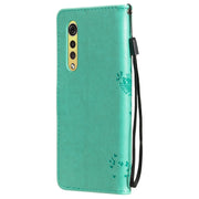 Custodia in pelle sintetica a vibrazione orizzontale con motivo ad albero e gatto con supporto e fessure per carte, portafoglio e cordino, For LG Velvet 2 Pro, For OPPO Realme GT 5G
