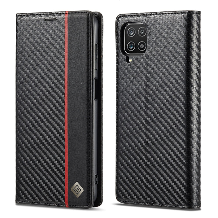LC.IMEEKE Custodia in pelle a vibrazione orizzontale PU + TPU in fibra di carbonio con supporto, slot per schede e portafoglio, For Samsung Galaxy A12 5G, For Samsung Galaxy A22 4G, For Samsung Galaxy A22 5G, For Samsung Galaxy A32 4G                  ...