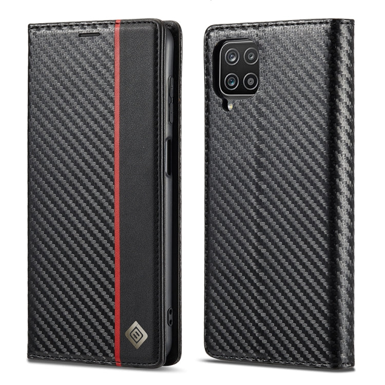 LC.IMEEKE Custodia in pelle a vibrazione orizzontale PU + TPU in fibra di carbonio con supporto, slot per schede e portafoglio, For Samsung Galaxy A12 5G, For Samsung Galaxy A22 4G, For Samsung Galaxy A22 5G, For Samsung Galaxy A32 4G                  ...