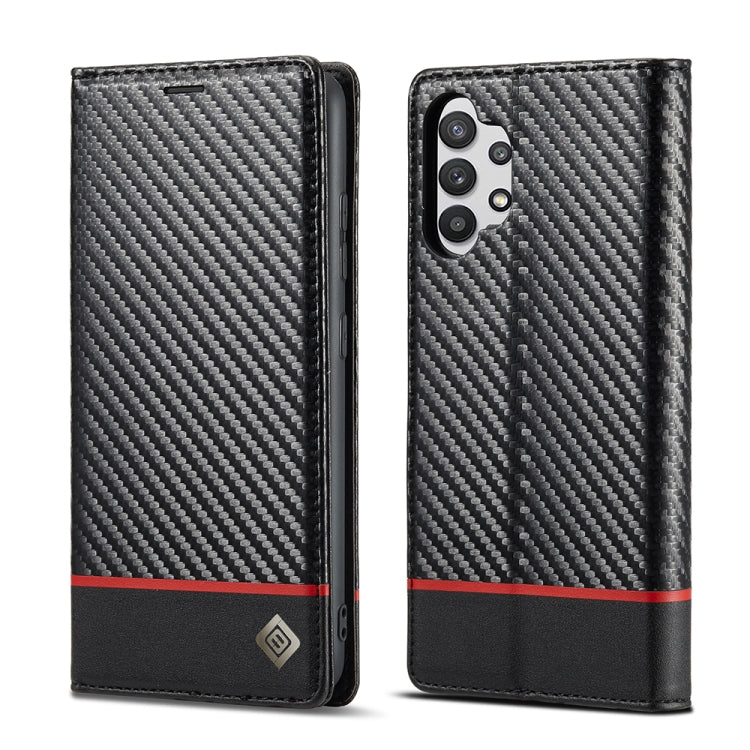 LC.IMEEKE Custodia in pelle a vibrazione orizzontale PU + TPU in fibra di carbonio con supporto, slot per schede e portafoglio, For Samsung Galaxy A12 5G, For Samsung Galaxy A22 4G, For Samsung Galaxy A22 5G, For Samsung Galaxy A32 4G                  ...