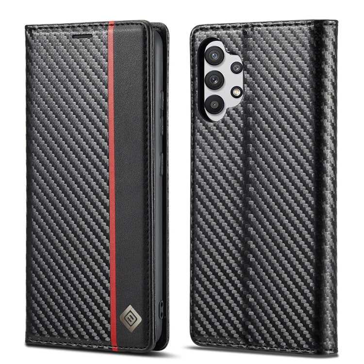 LC.IMEEKE Custodia in pelle a vibrazione orizzontale PU + TPU in fibra di carbonio con supporto, slot per schede e portafoglio, For Samsung Galaxy A12 5G, For Samsung Galaxy A22 4G, For Samsung Galaxy A22 5G, For Samsung Galaxy A32 4G                  ...