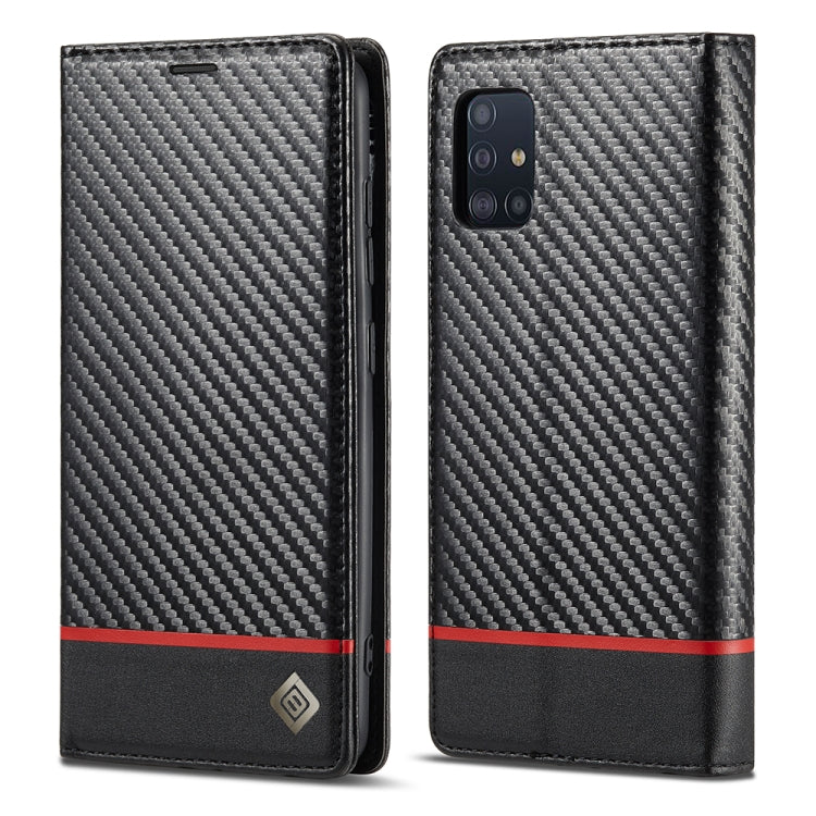 LC.IMEEKE Custodia in pelle a vibrazione orizzontale PU + TPU in fibra di carbonio con supporto, slot per schede e portafoglio, For Samsung Galaxy A12 5G, For Samsung Galaxy A22 4G, For Samsung Galaxy A22 5G, For Samsung Galaxy A32 4G                  ...
