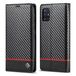 LC.IMEEKE Custodia in pelle a vibrazione orizzontale PU + TPU in fibra di carbonio con supporto, slot per schede e portafoglio, For Samsung Galaxy A12 5G, For Samsung Galaxy A22 4G, For Samsung Galaxy A22 5G, For Samsung Galaxy A32 4G                  ...