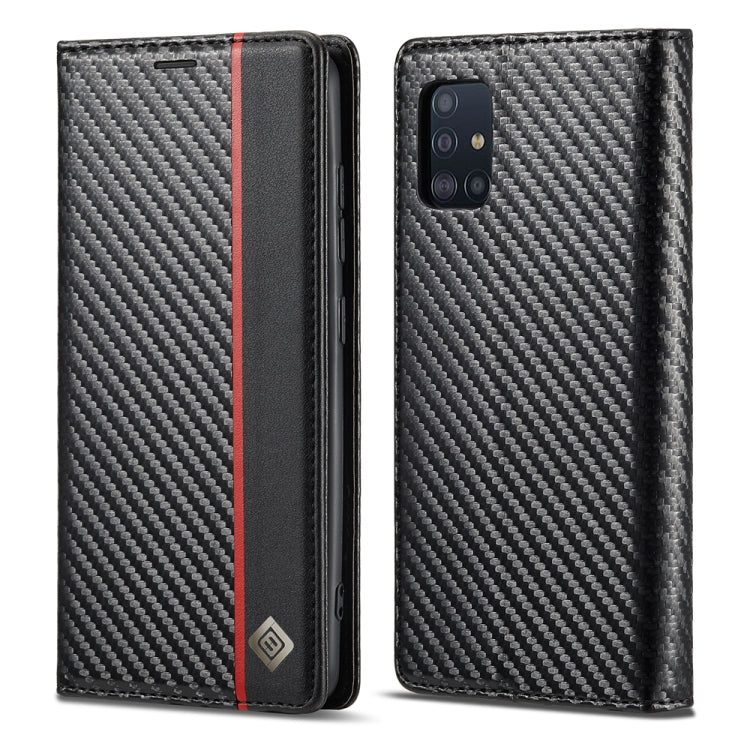 LC.IMEEKE Custodia in pelle a vibrazione orizzontale PU + TPU in fibra di carbonio con supporto, slot per schede e portafoglio, For Samsung Galaxy A12 5G, For Samsung Galaxy A22 4G, For Samsung Galaxy A22 5G, For Samsung Galaxy A32 4G                  ...
