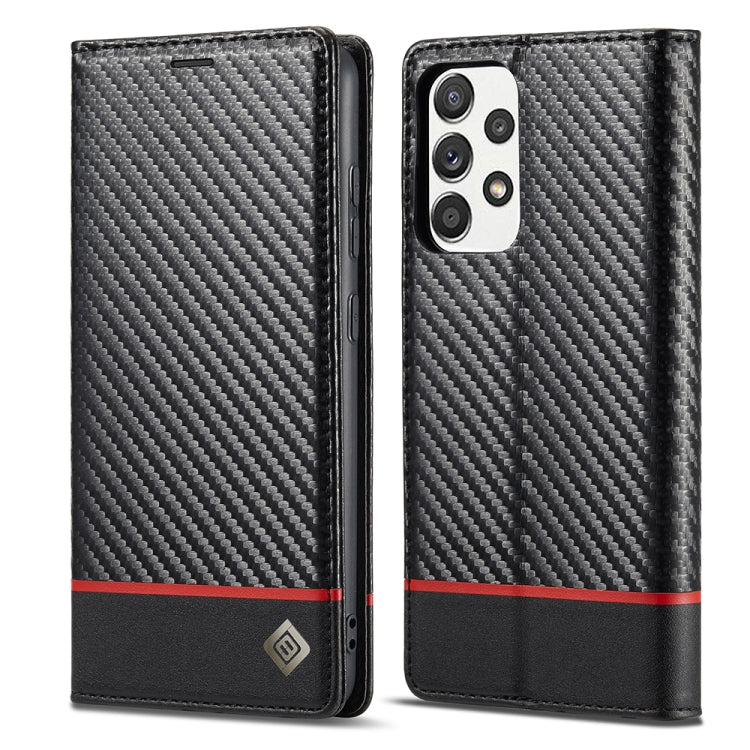 LC.IMEEKE Custodia in pelle a vibrazione orizzontale PU + TPU in fibra di carbonio con supporto, slot per schede e portafoglio, For Samsung Galaxy A12 5G, For Samsung Galaxy A22 4G, For Samsung Galaxy A22 5G, For Samsung Galaxy A32 4G                  ...