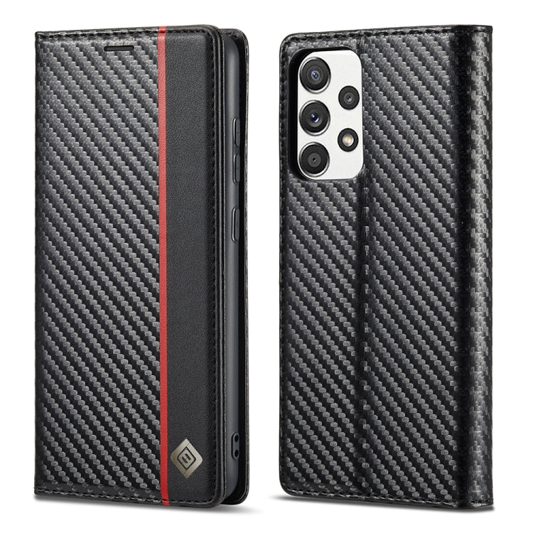 LC.IMEEKE Custodia in pelle a vibrazione orizzontale PU + TPU in fibra di carbonio con supporto, slot per schede e portafoglio, For Samsung Galaxy A12 5G, For Samsung Galaxy A22 4G, For Samsung Galaxy A22 5G, For Samsung Galaxy A32 4G                  ...