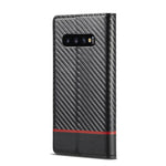 LC.IMEEKE Custodia in pelle a vibrazione orizzontale PU + TPU in fibra di carbonio con supporto, slot per schede e portafoglio, For Samsung Galaxy S10, For Samsung Galaxy S10+, For Samsung Galaxy S20, For Samsung Galaxy S20+, For Samsung Galaxy S20 FE ...