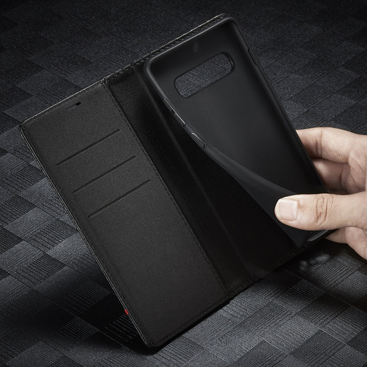 LC.IMEEKE Custodia in pelle a vibrazione orizzontale PU + TPU in fibra di carbonio con supporto, slot per schede e portafoglio, For Samsung Galaxy S10, For Samsung Galaxy S10+, For Samsung Galaxy S20, For Samsung Galaxy S20+, For Samsung Galaxy S20 FE ...