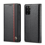 LC.IMEEKE Custodia in pelle a vibrazione orizzontale PU + TPU in fibra di carbonio con supporto, slot per schede e portafoglio, For Samsung Galaxy S10, For Samsung Galaxy S10+, For Samsung Galaxy S20, For Samsung Galaxy S20+, For Samsung Galaxy S20 FE ...