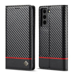LC.IMEEKE Custodia in pelle a vibrazione orizzontale PU + TPU in fibra di carbonio con supporto, slot per schede e portafoglio, For Samsung Galaxy S10, For Samsung Galaxy S10+, For Samsung Galaxy S20, For Samsung Galaxy S20+, For Samsung Galaxy S20 FE ...