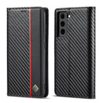 LC.IMEEKE Custodia in pelle a vibrazione orizzontale PU + TPU in fibra di carbonio con supporto, slot per schede e portafoglio, For Samsung Galaxy S10, For Samsung Galaxy S10+, For Samsung Galaxy S20, For Samsung Galaxy S20+, For Samsung Galaxy S20 FE ...