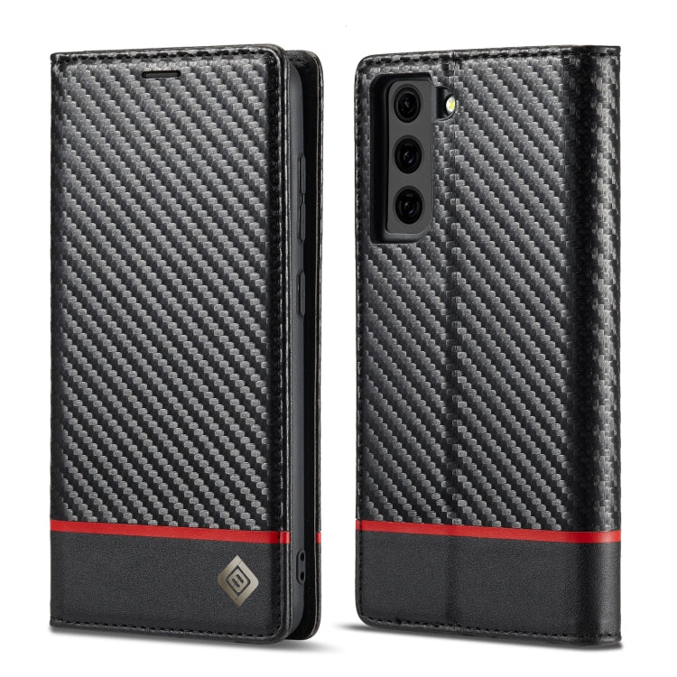 LC.IMEEKE Custodia in pelle a vibrazione orizzontale PU + TPU in fibra di carbonio con supporto, slot per schede e portafoglio, For Samsung Galaxy S10, For Samsung Galaxy S10+, For Samsung Galaxy S20, For Samsung Galaxy S20+, For Samsung Galaxy S20 FE ...