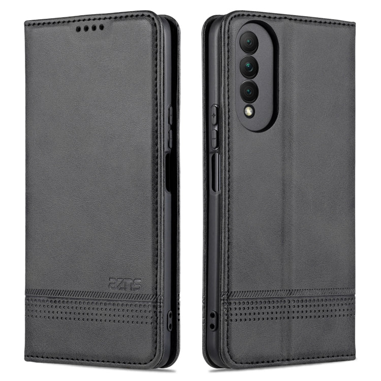 AZNS Custodia in pelle a vibrazione orizzontale con struttura in vitello magnetico con slot per carte, supporto e portafoglio, For OPPO A16, For Honor X20 SE