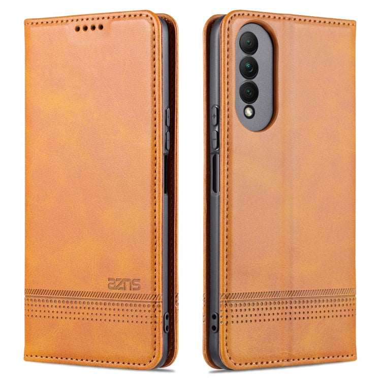 AZNS Custodia in pelle a vibrazione orizzontale con struttura in vitello magnetico con slot per carte, supporto e portafoglio, For OPPO A16, For Honor X20 SE