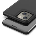Custodia portafoglio in pelle con specchio per iPhone 13 mini