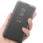 Custodia portafoglio in pelle con specchio per iPhone 13 mini