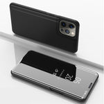 Custodia portafoglio in pelle con specchio per iPhone 13 mini